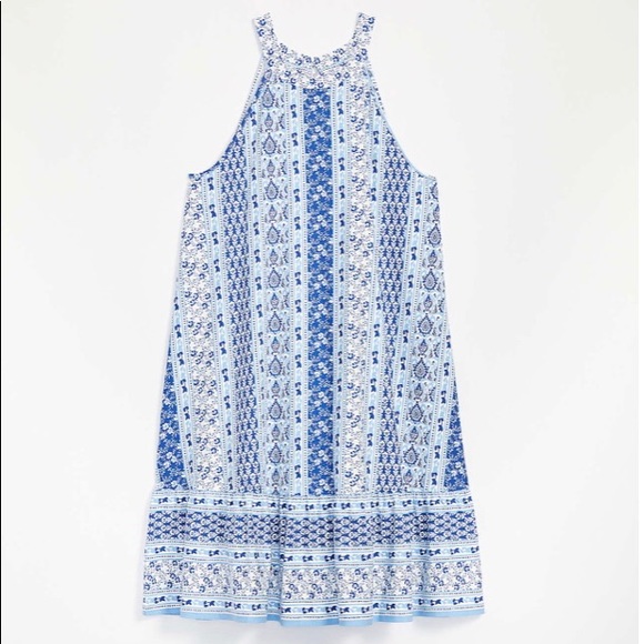 Loft Paisley Tiered Halter Swing Dress - Picture 1 of 7